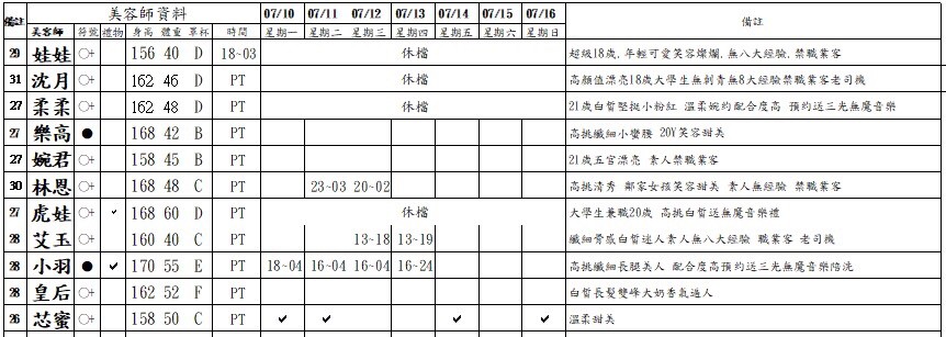 基隆按摩班表